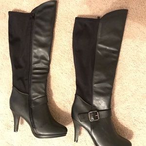 Forever Shoes - Forever Tall Black Heeled Boots Size 7 1/2 Forever Shoes - Forever Tall Black Heeled Boots Size 7 1/2